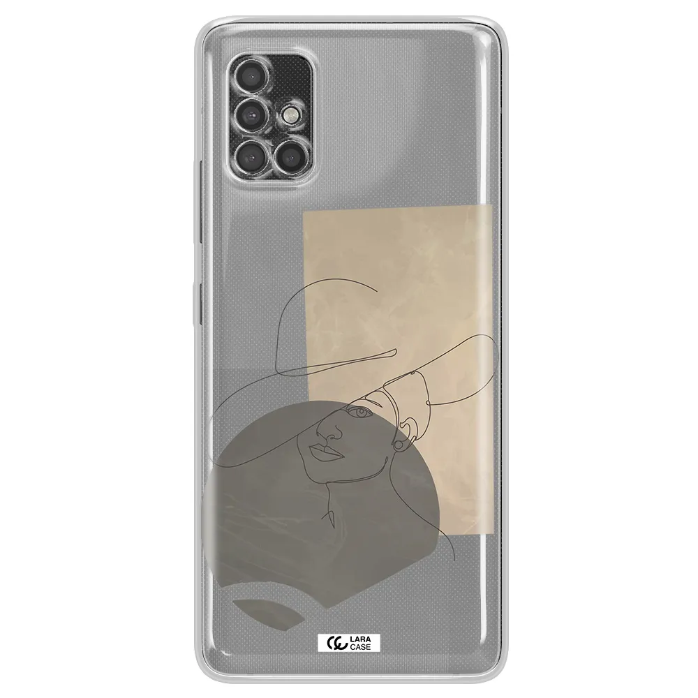 The Lady In The Hat Line Art Samsung A40S Clear Tpu Case