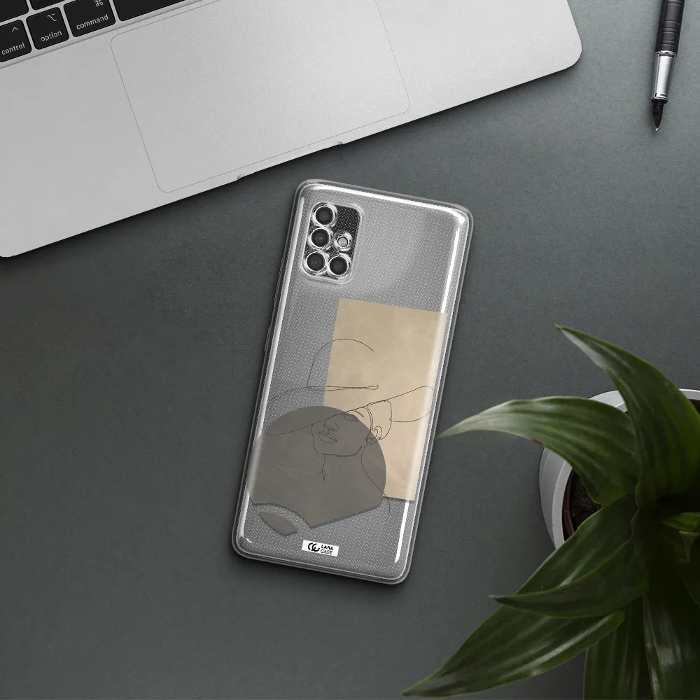 The Lady In The Hat Line Art Samsung A40S Clear Tpu Case