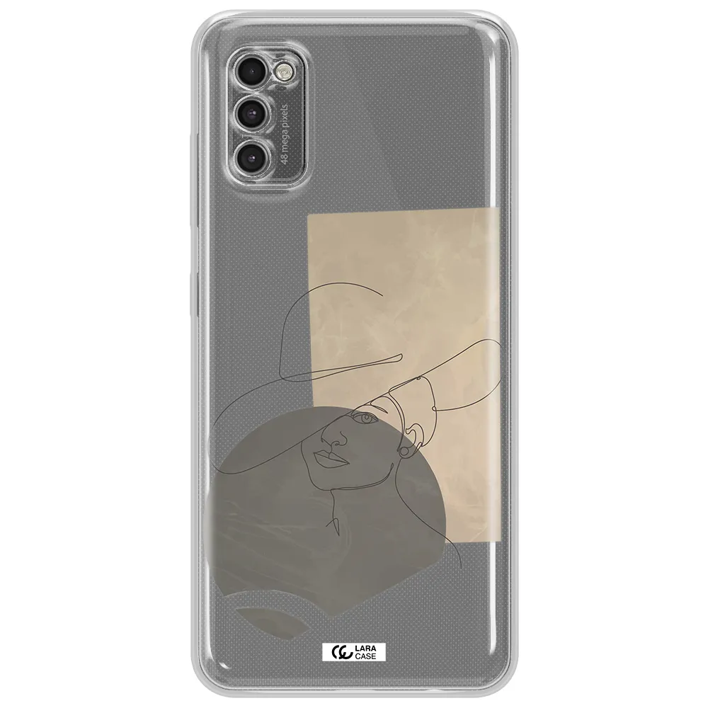 The Lady In The Hat Line Art Samsung A41 Clear Tpu Case