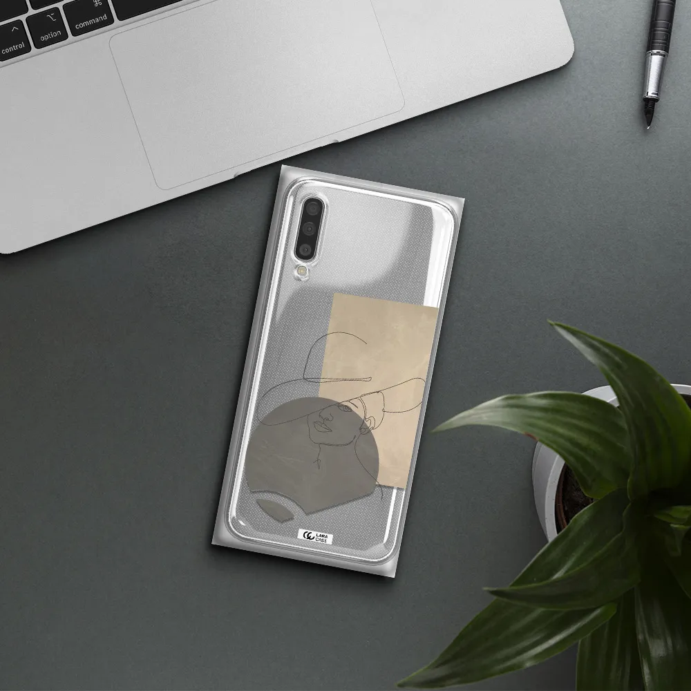 The Lady In The Hat Line Art Samsung A50S Clear Tpu Case