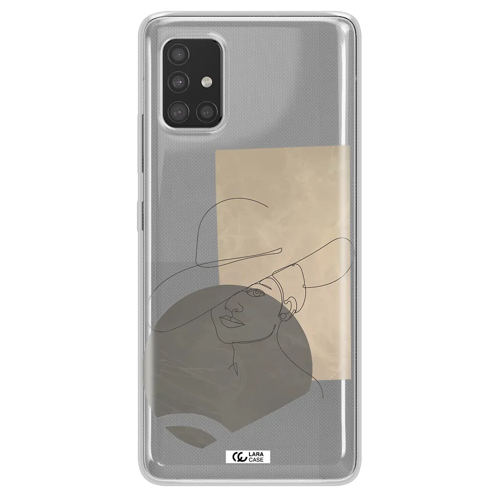 The Lady In The Hat Line Art Samsung A51 Clear TPU Case
