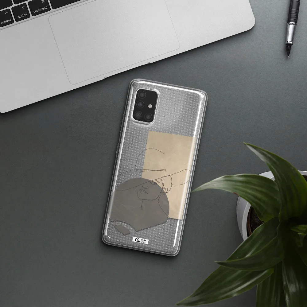 The Lady In The Hat Line Art Samsung A51 Clear TPU Case