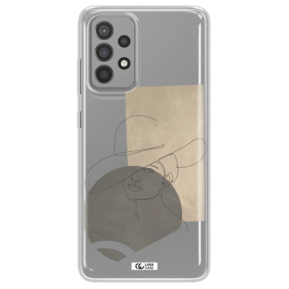The Lady In The Hat Line Art Samsung A52 Clear TPU Case