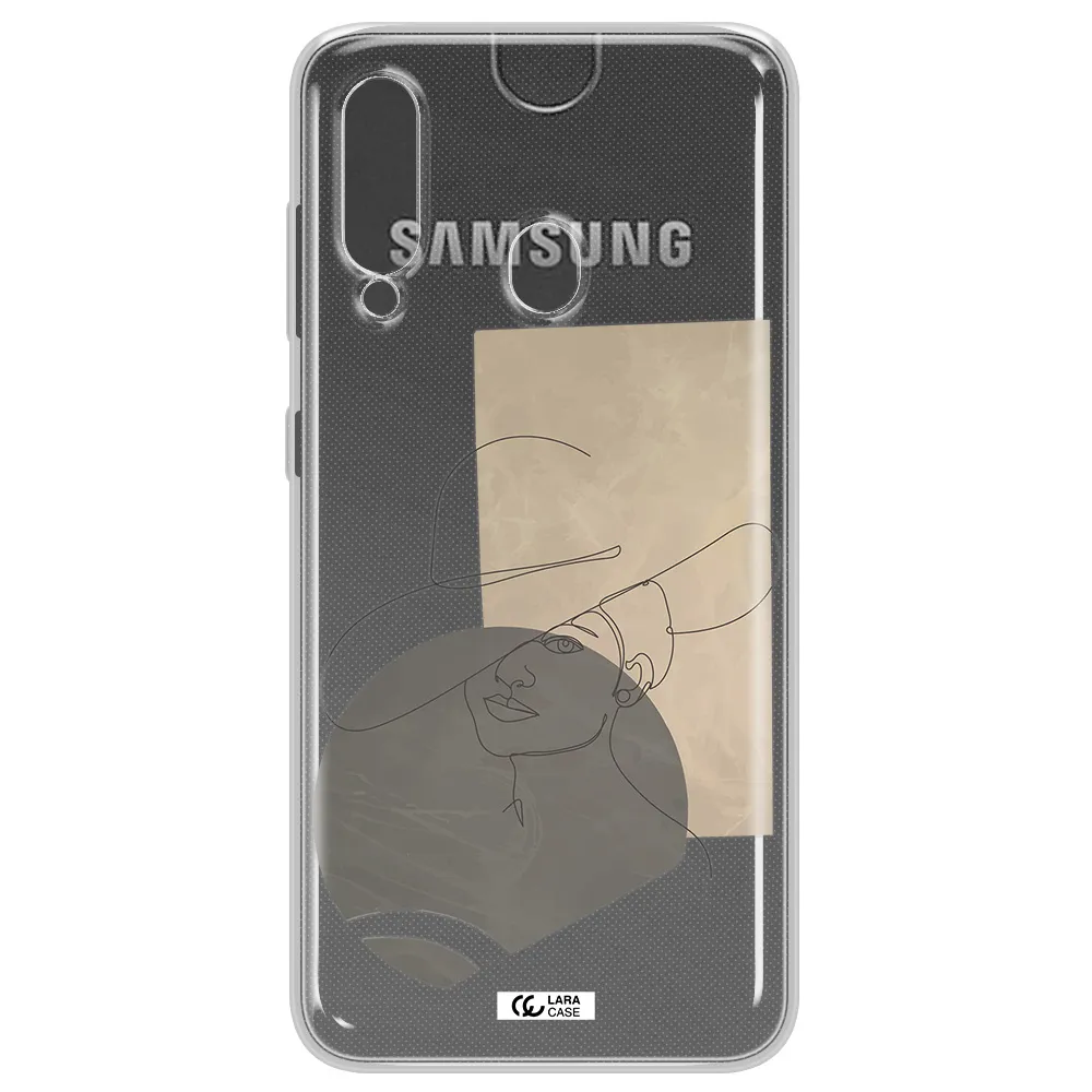 The Lady In The Hat Line Art Samsung A60 Clear TPU Case