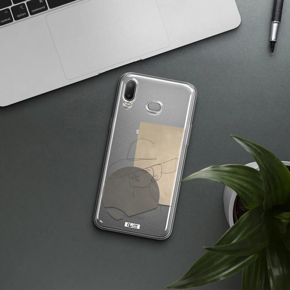 The Lady In The Hat Line Art Samsung A6S Clear TPU Case