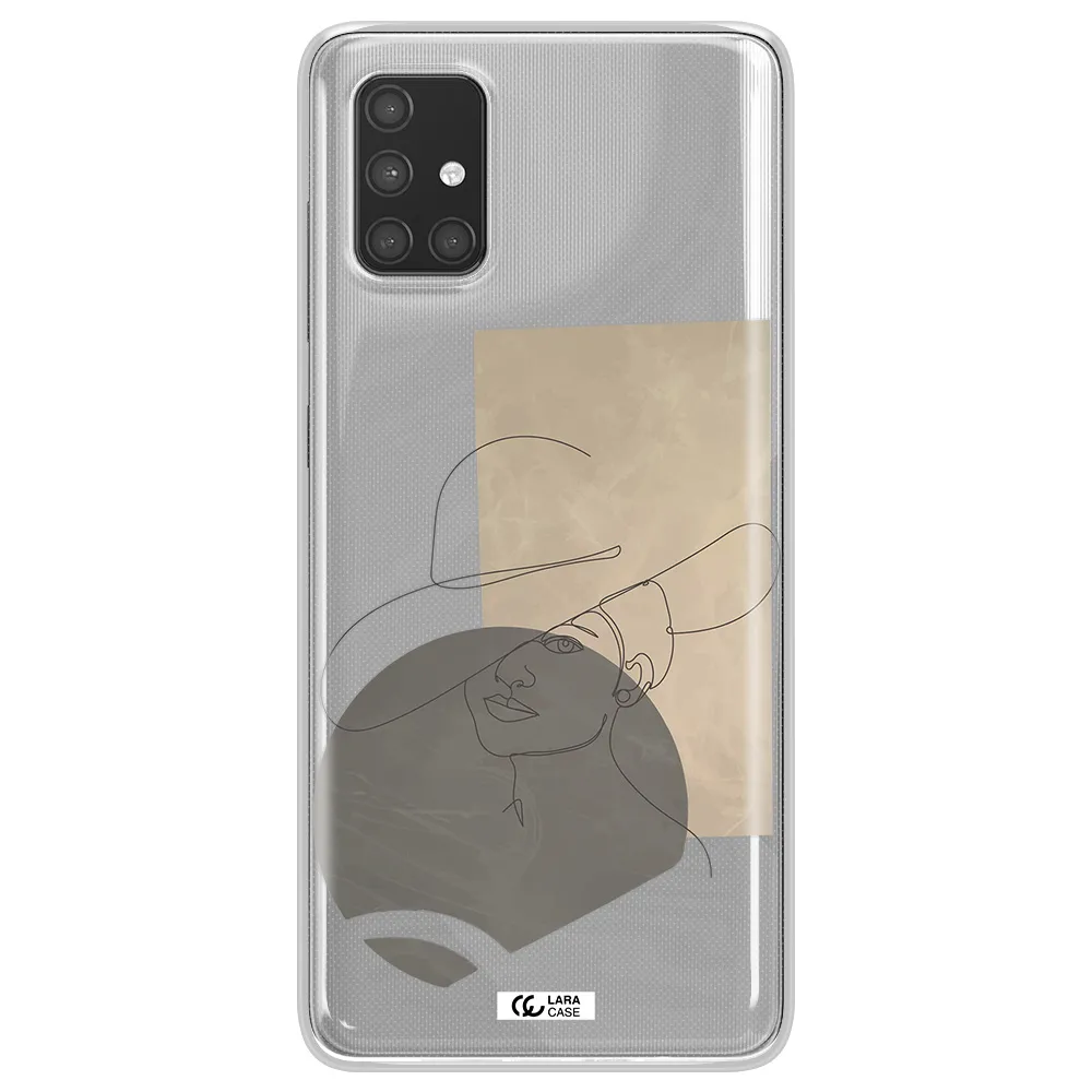 The Lady In The Hat Line Art Samsung A71 Clear TPU Case