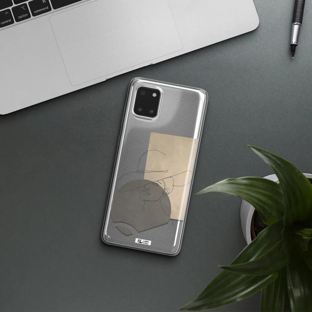 The Lady In The Hat Line Art Samsung A81 Clear TPU Case