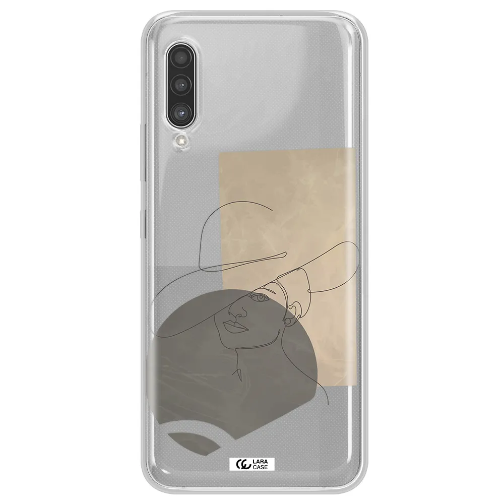 The Lady In The Hat Line Art Samsung A90 Clear TPU Case