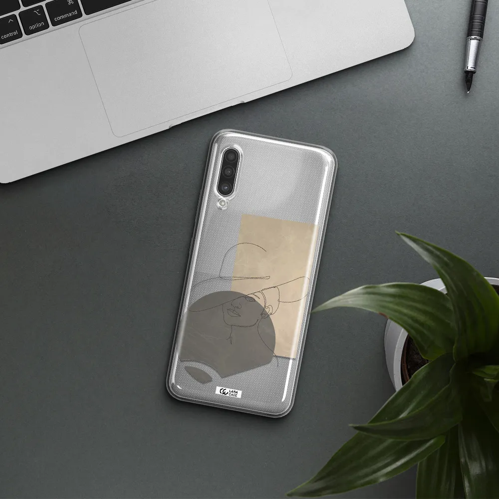 The Lady In The Hat Line Art Samsung A90 Clear TPU Case