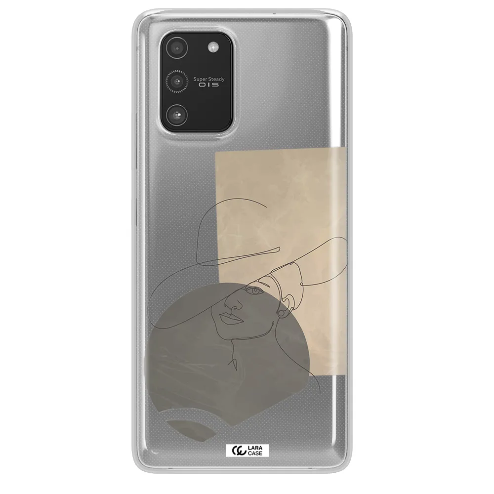 The Lady In The Hat Line Art Samsung A91 Clear TPU Case