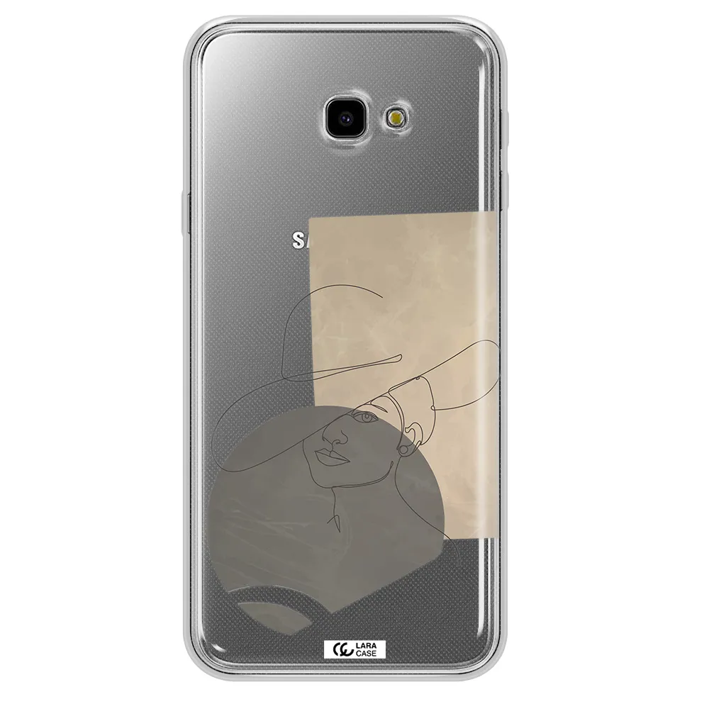 The Lady In The Hat Line Art Samsung J4 Plus Clear TPU Case