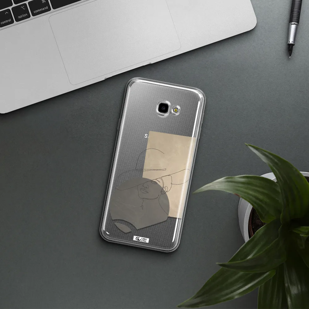 The Lady In The Hat Line Art Samsung J4 Plus Clear TPU Case