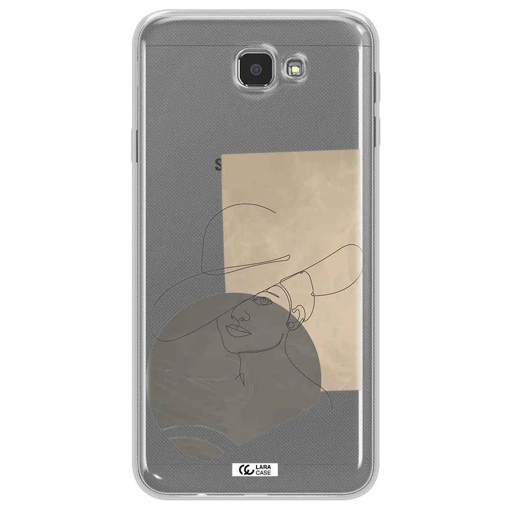 The Lady In The Hat Line Art Samsung J7 Prim Clear TPU Case
