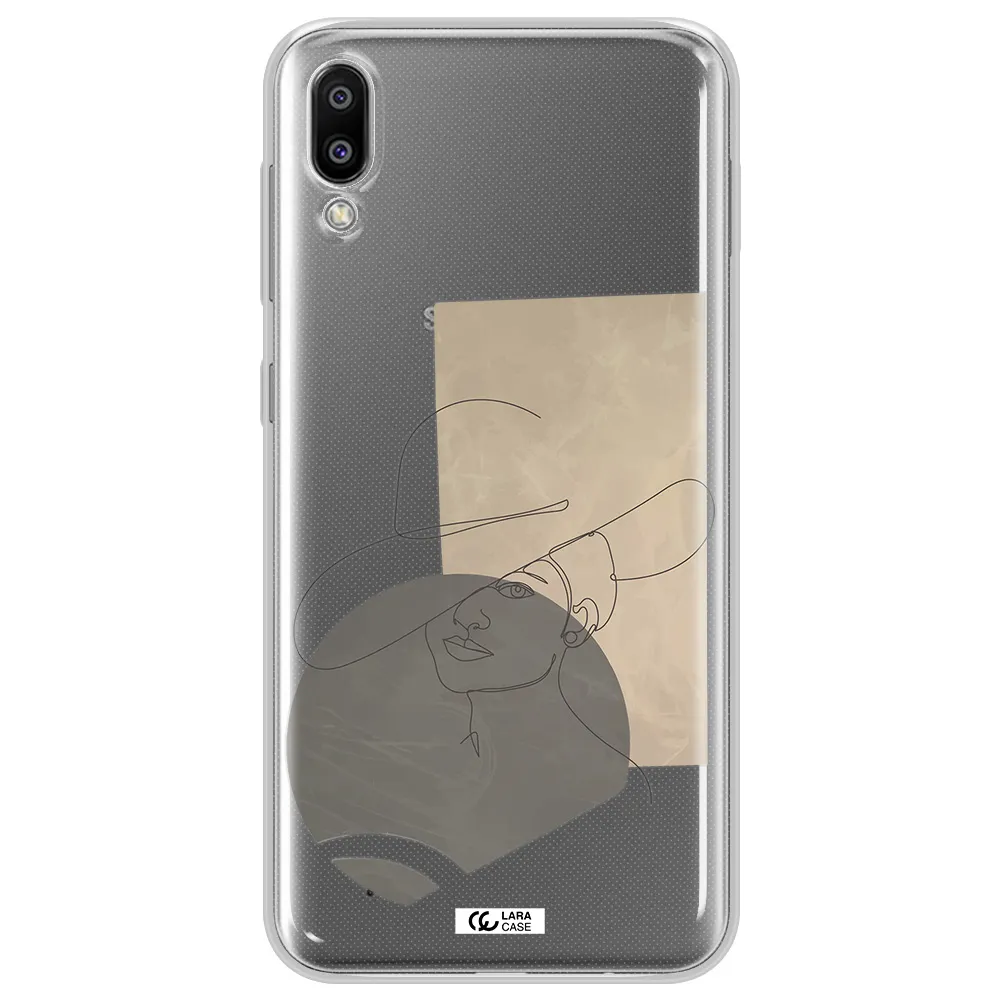 The Lady In The Hat Line Art Samsung M10 Clear TPU Case