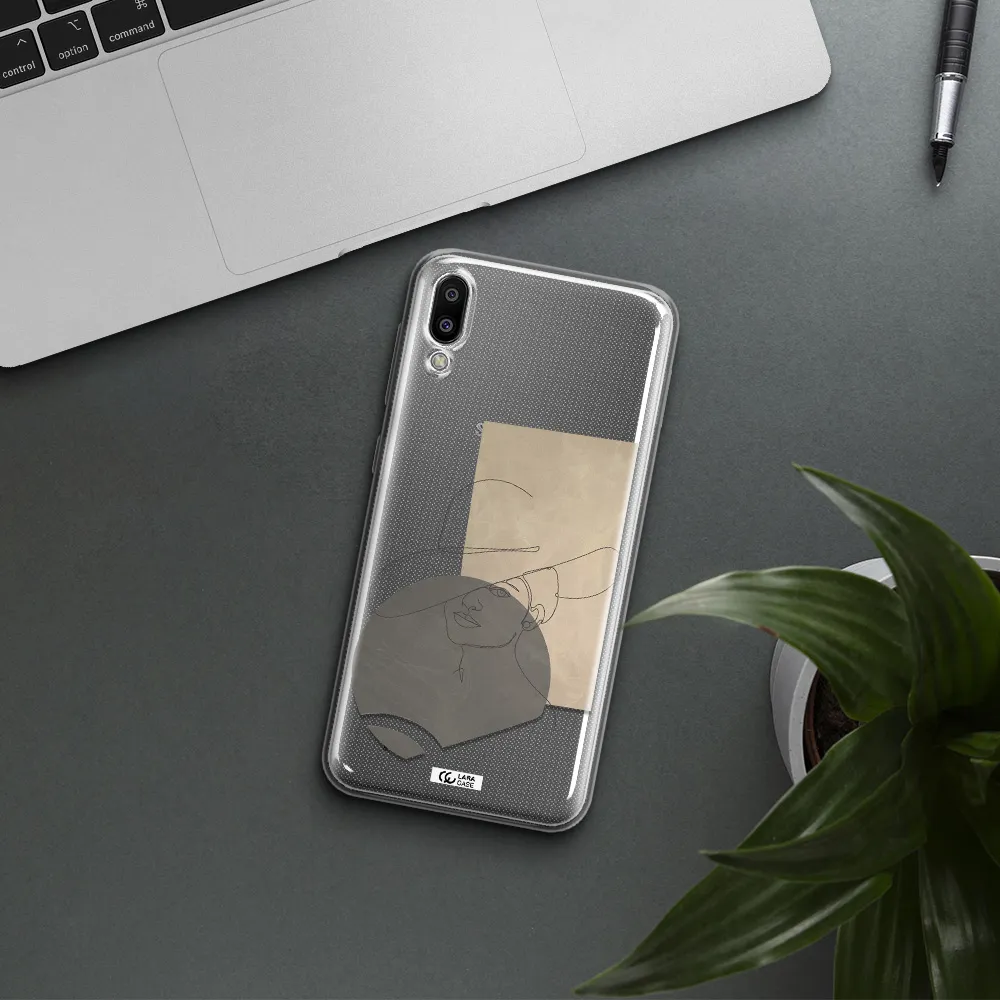 The Lady In The Hat Line Art Samsung M10 Clear TPU Case