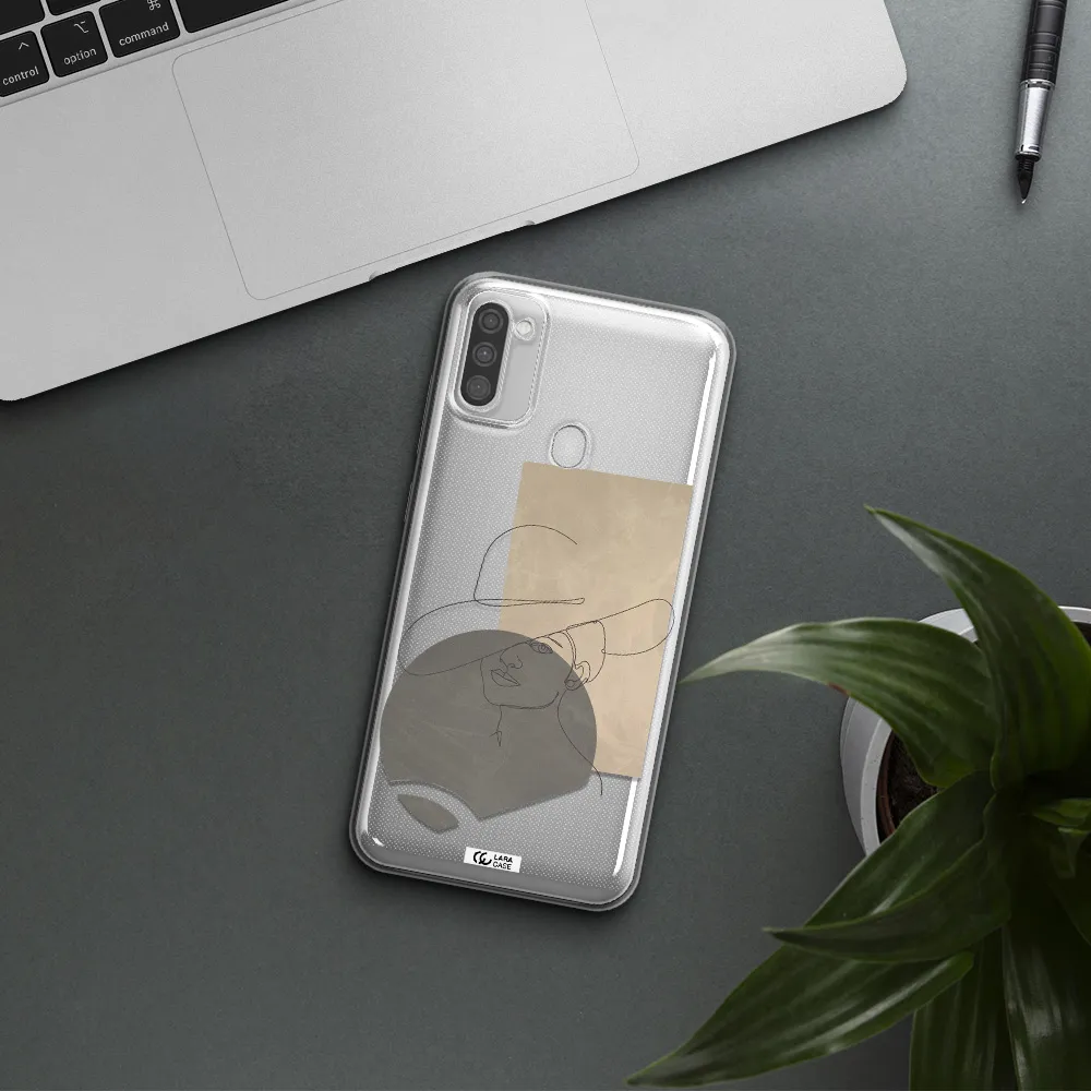 The Lady In The Hat Line Art Samsung M11 Clear TPU Case