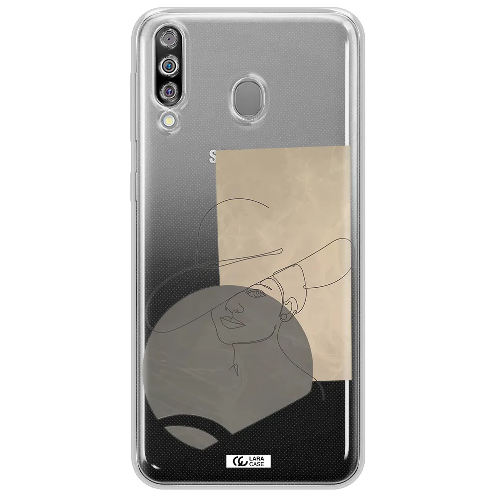 The Lady In The Hat Line Art Samsung M30 Clear TPU Case