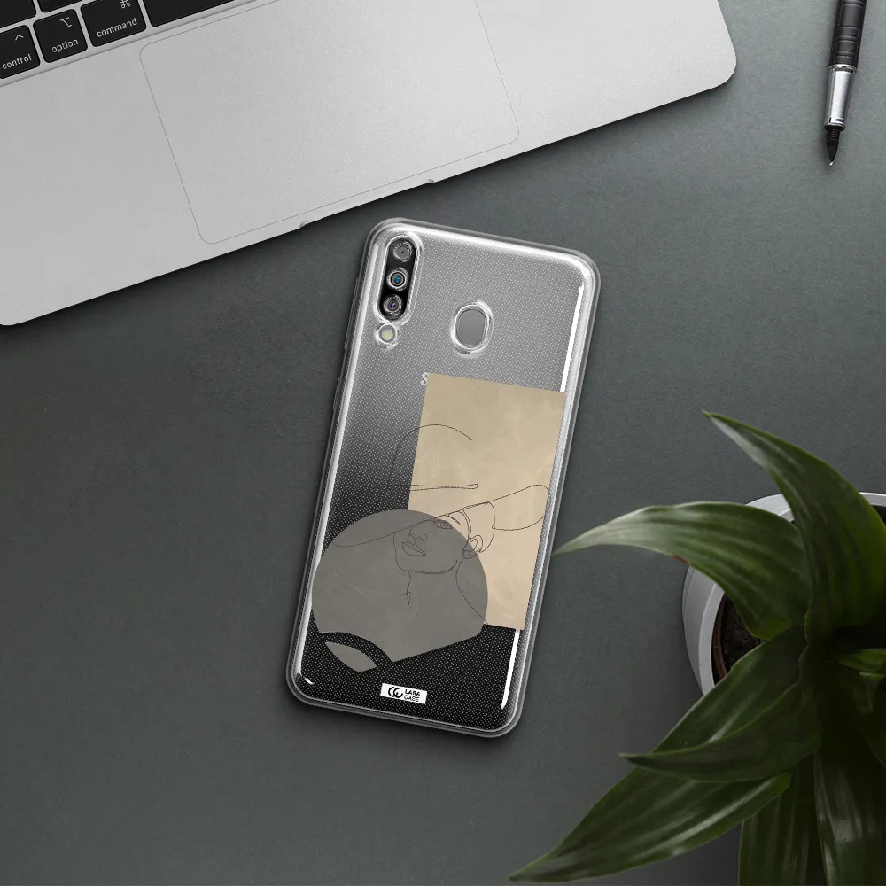 The Lady In The Hat Line Art Samsung M30 Clear TPU Case