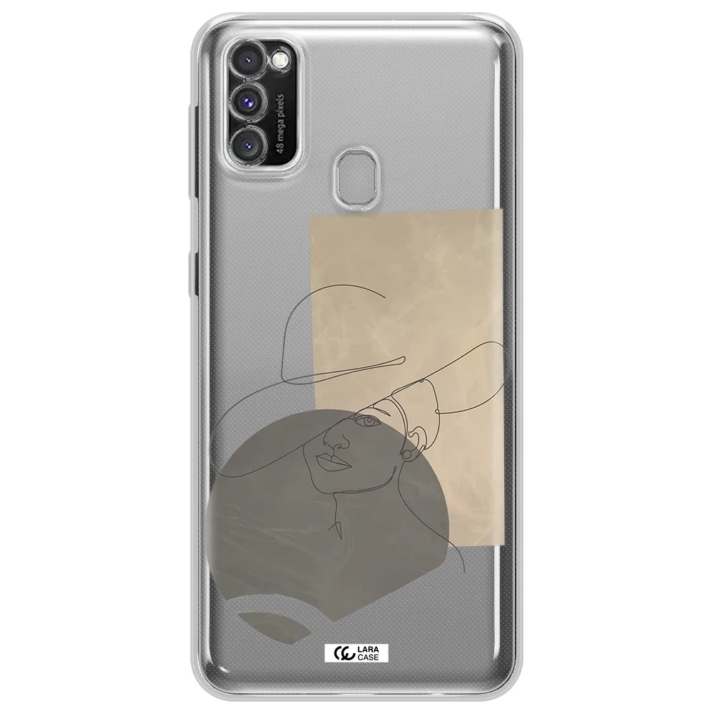 The Lady In The Hat Line Art Samsung M30S Clear TPU Case
