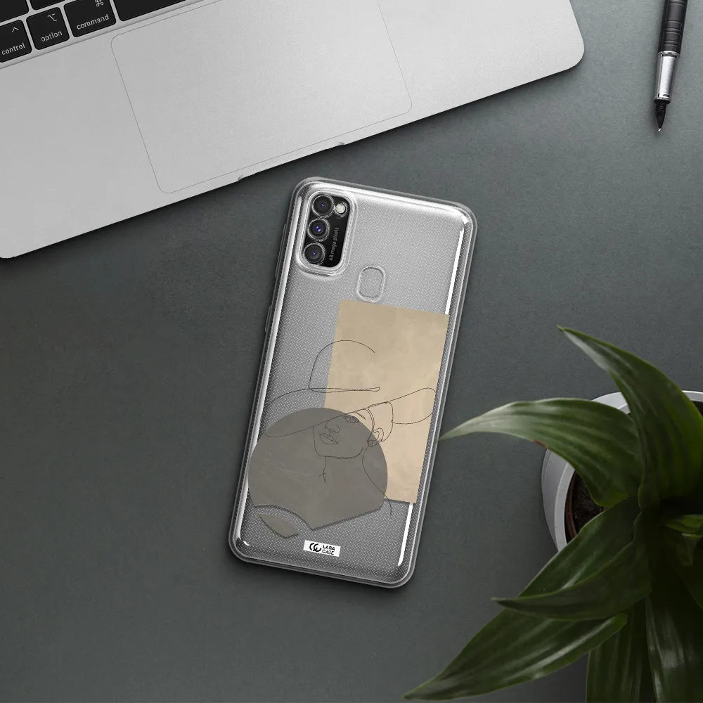 The Lady In The Hat Line Art Samsung M30S Clear TPU Case