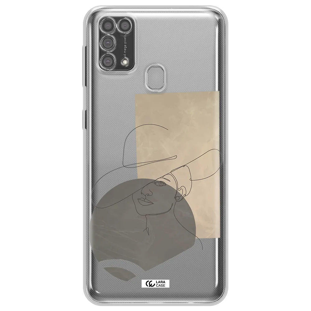 The Lady In The Hat Line Art Samsung M31 Clear TPU Case