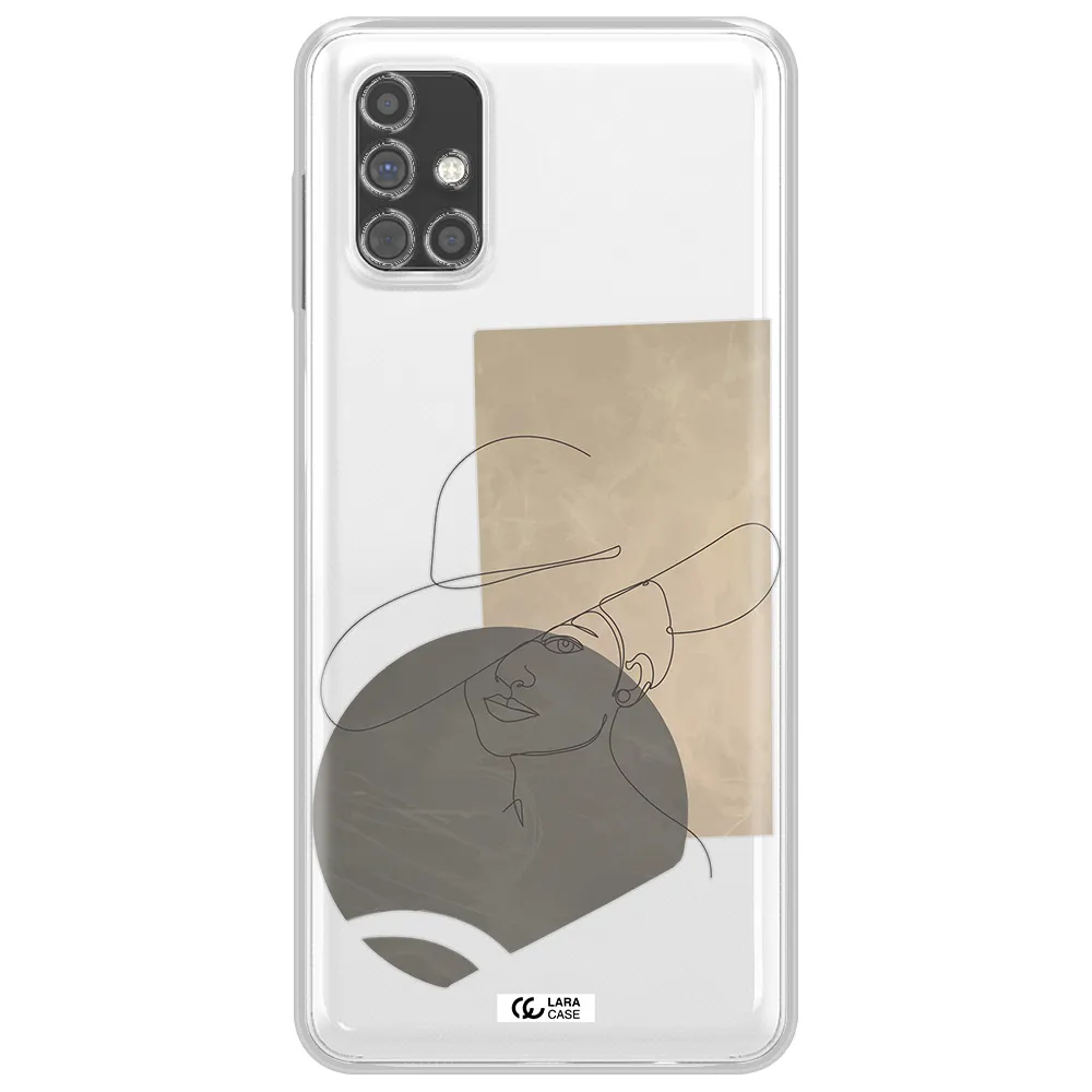 The Lady In The Hat Line Art Samsung M31S Clear TPU Case