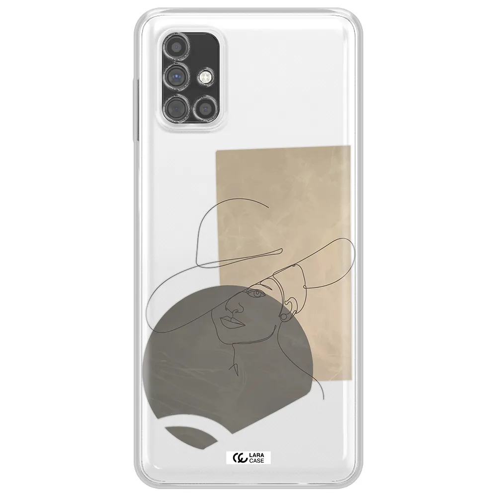 The Lady In The Hat Line Art Samsung M51 Clear TPU Case