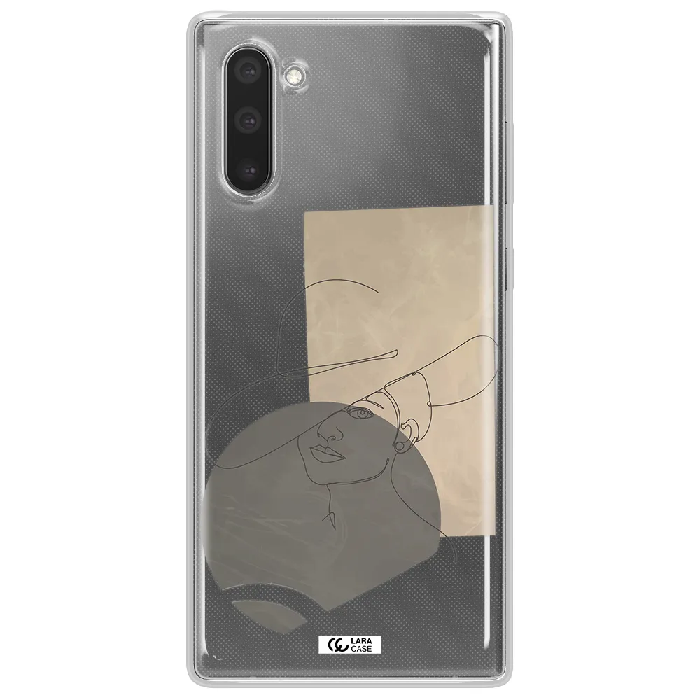 The Lady In The Hat Line Art Samsung Note 10 Clear TPU Case