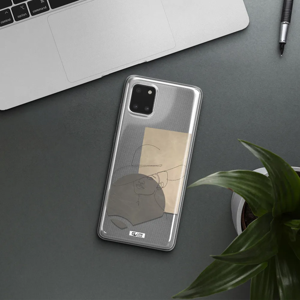 The Lady In The Hat Line Art Samsung Note 10 Lite Clear TPU Case