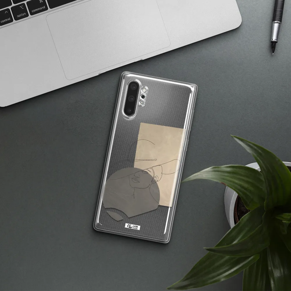 The Lady In The Hat Line Art Samsung Note 10 Plus Clear TPU Case