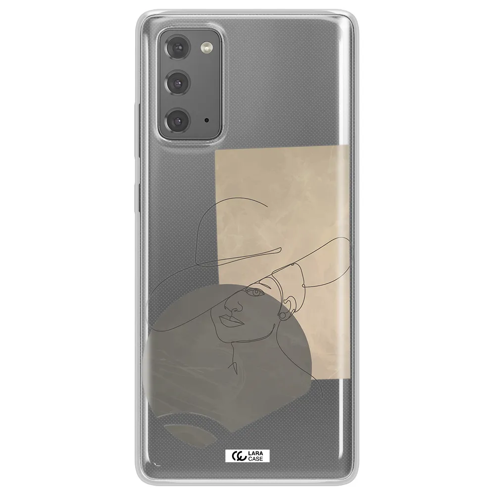 The Lady In The Hat Line Art Samsung Note 20 Clear TPU Case