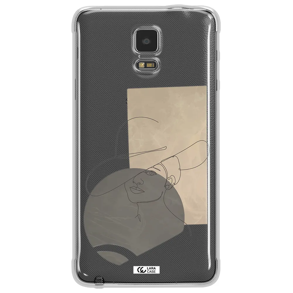 The Lady In The Hat Line Art Samsung Note 4 Clear TPU Case