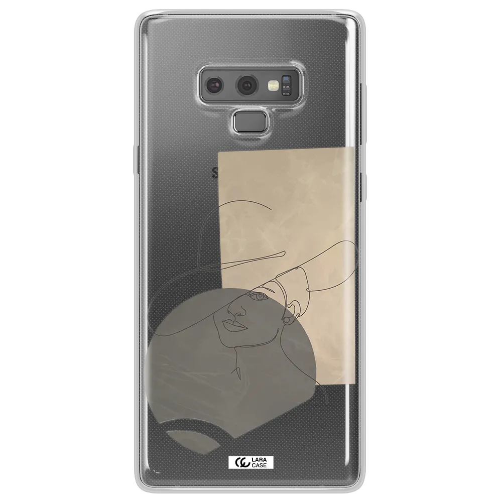 The Lady In The Hat Line Art Samsung Note 9 Clear TPU Case