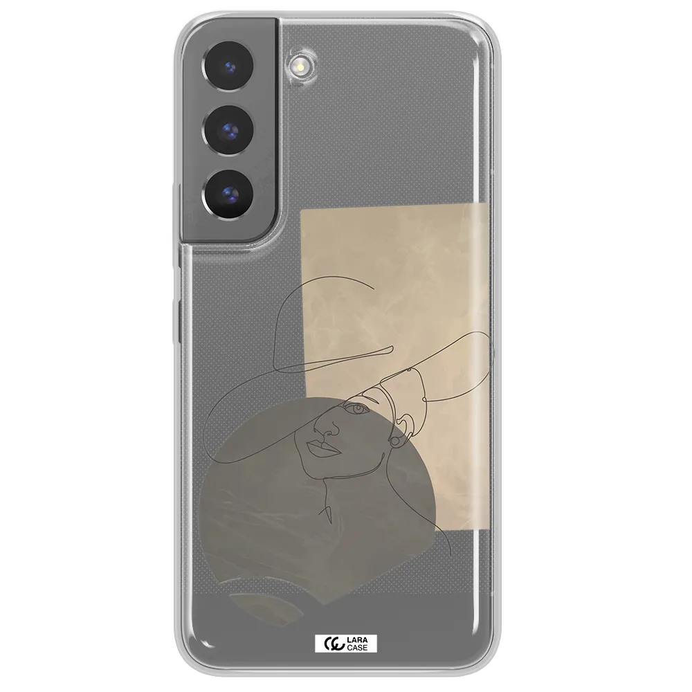 The Lady In The Hat Line Art Samsung S 22 Plus Clear TPU Case
