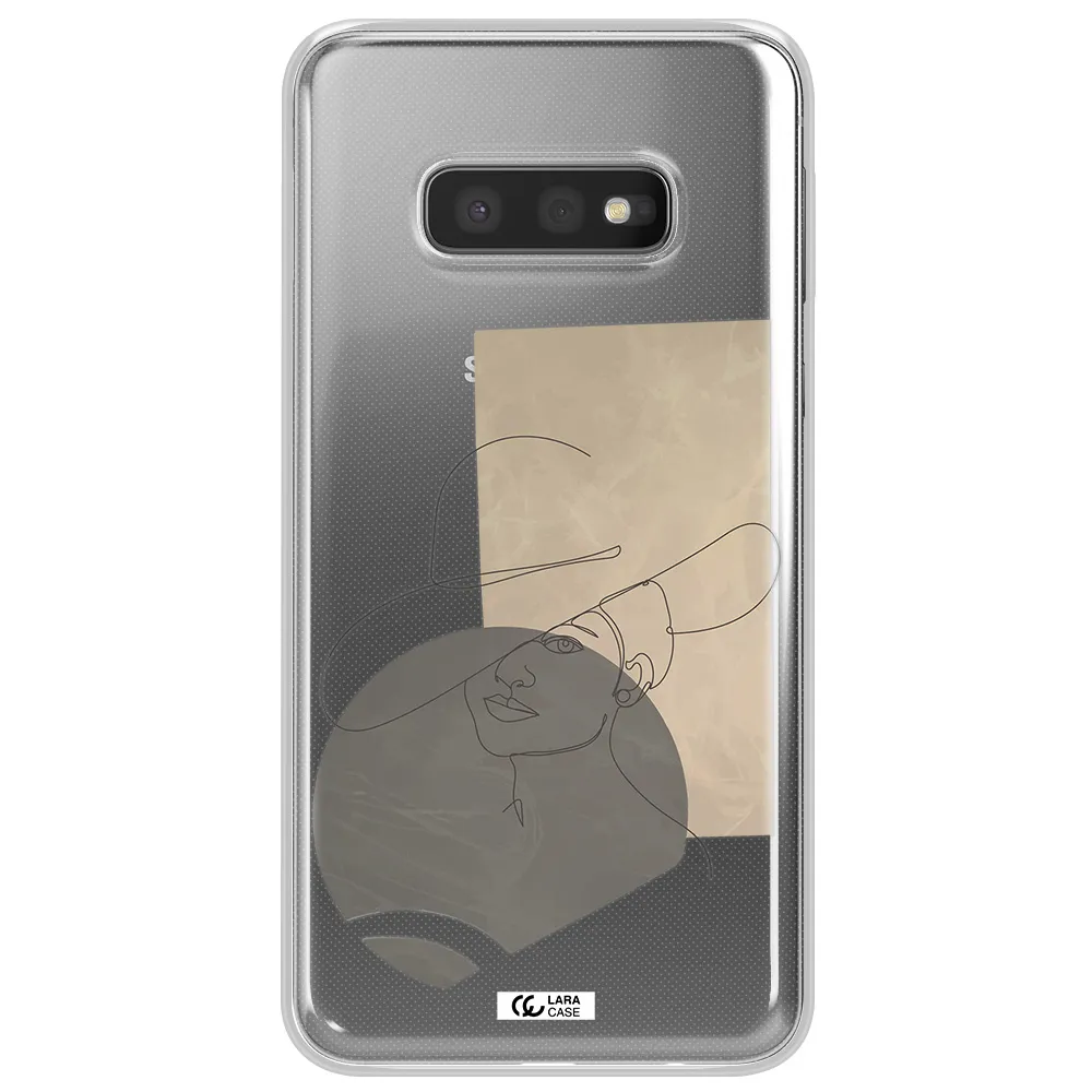 The Lady In The Hat Line Art Samsung S10e Clear TPU Case