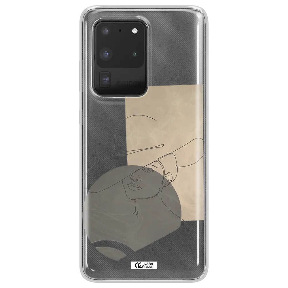 The Lady In The Hat Line Art Samsung S20 Ultra Clear TPU Case