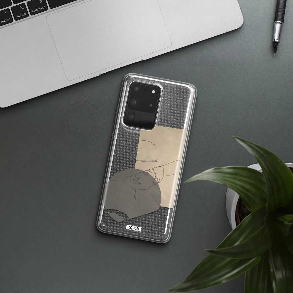 The Lady In The Hat Line Art Samsung S20 Ultra Clear TPU Case