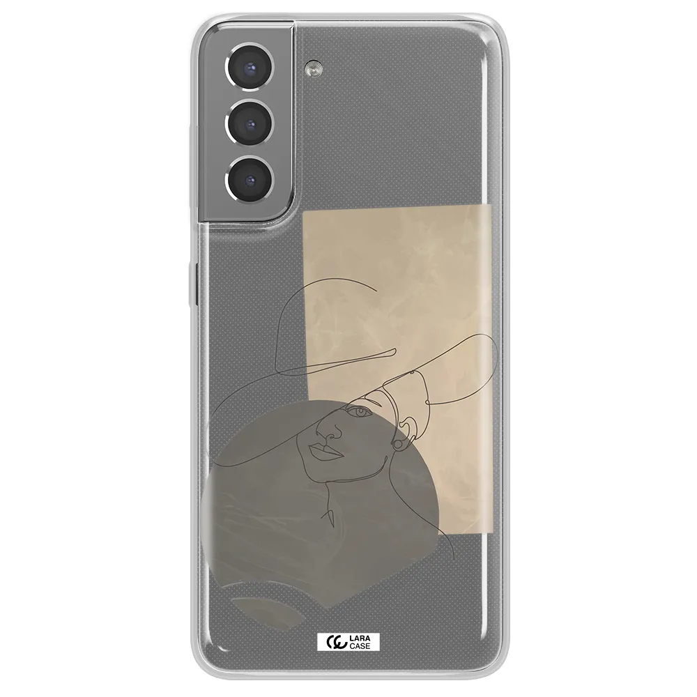 The Lady In The Hat Line Art Samsung S21 Plus Clear TPU Case