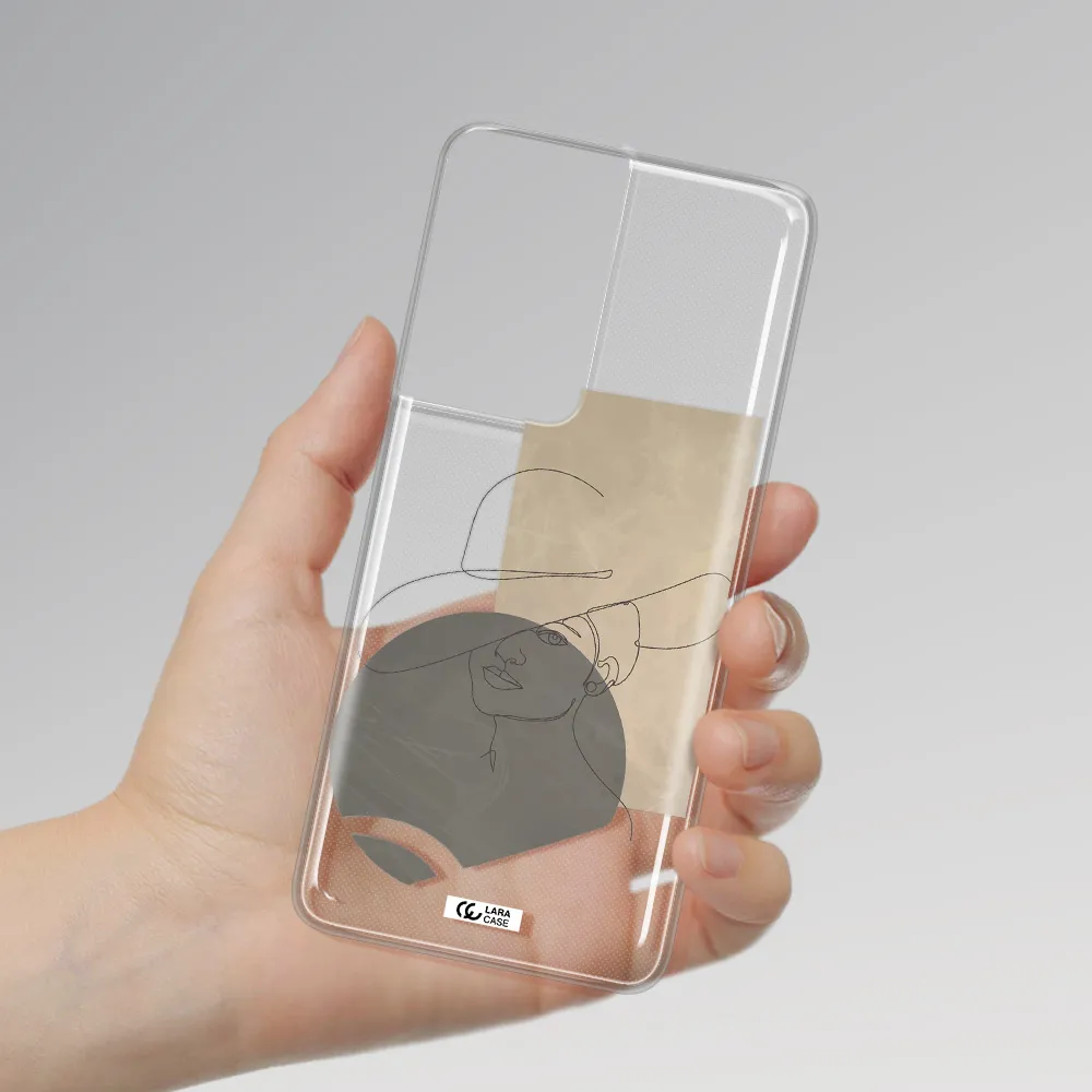 The Lady In The Hat Line Art Samsung S21 Ultra Clear TPU Case