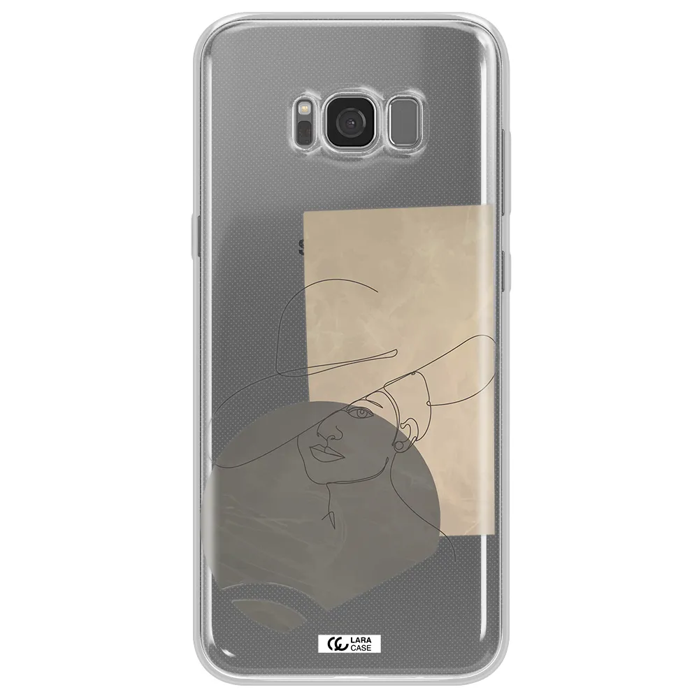 The Lady In The Hat Line Art Samsung S8 Clear TPU Case
