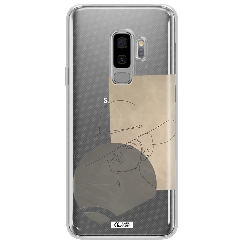 The Lady In The Hat Line Art Samsung S9 Plus Clear TPU Case