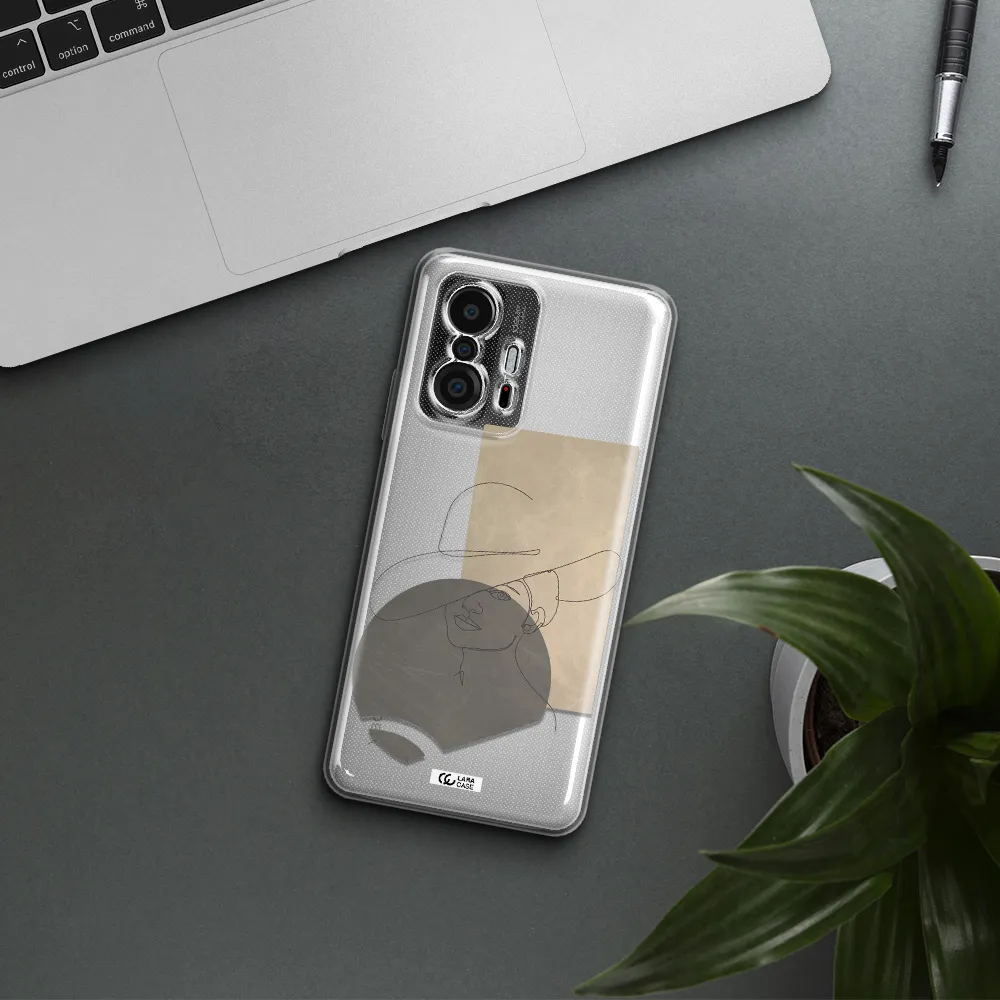 The Lady In The Hat Line Art Xiaomi 11T Clear Tpu Case