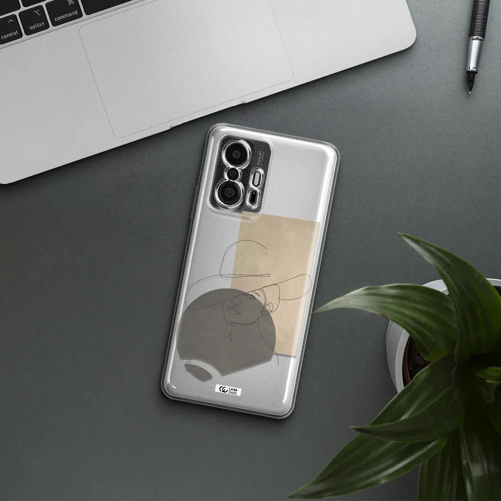 The Lady In The Hat Line Art Xiaomi 11T Pro Clear Tpu Case