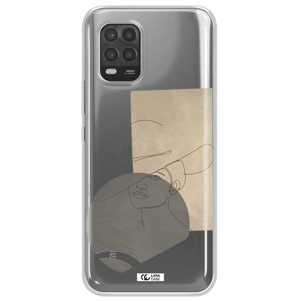 The Lady In The Hat Line Art Xiaomi Mi 10 Lite Clear TPU Case