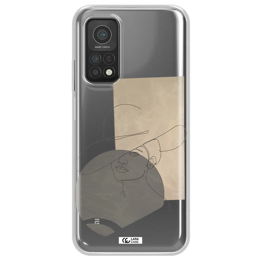 The Lady In The Hat Line Art Xiaomi Mi 10T Clear TPU Case