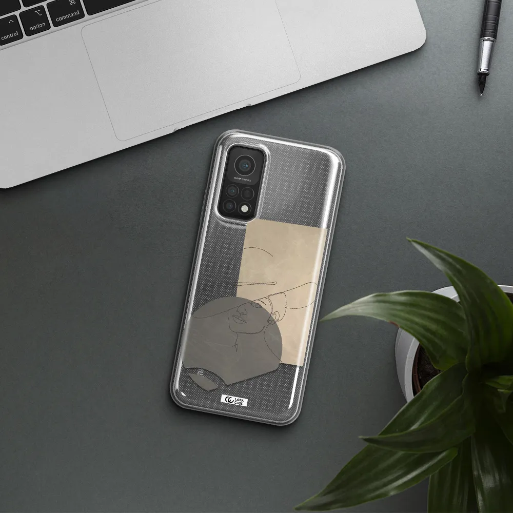 The Lady In The Hat Line Art Xiaomi Mi 10T Clear TPU Case