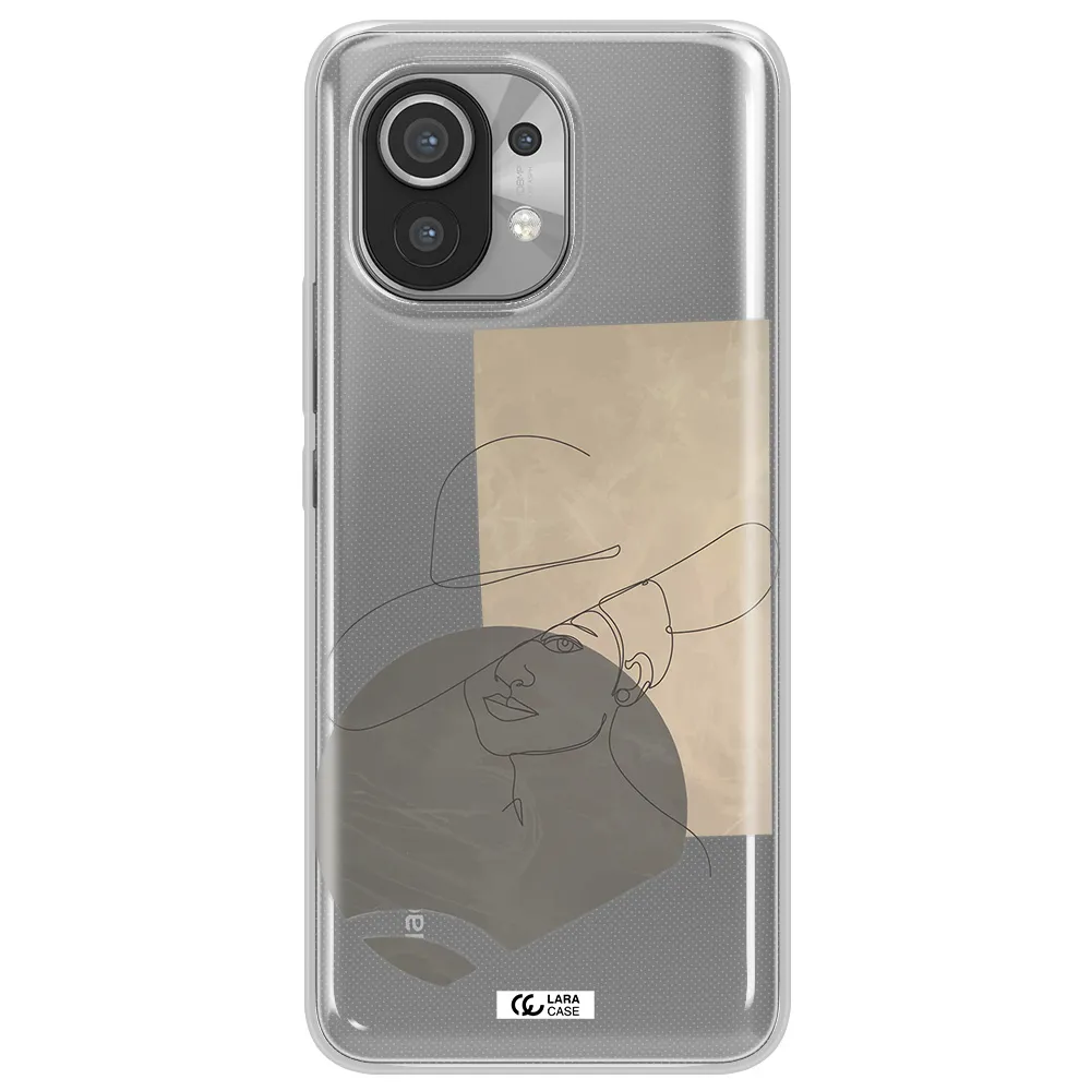The Lady In The Hat Line Art Xiaomi Mi 11 Clear TPU Case