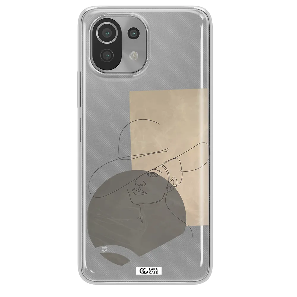 The Lady In The Hat Line Art Xiaomi Mi 11 Lite Clear TPU Case