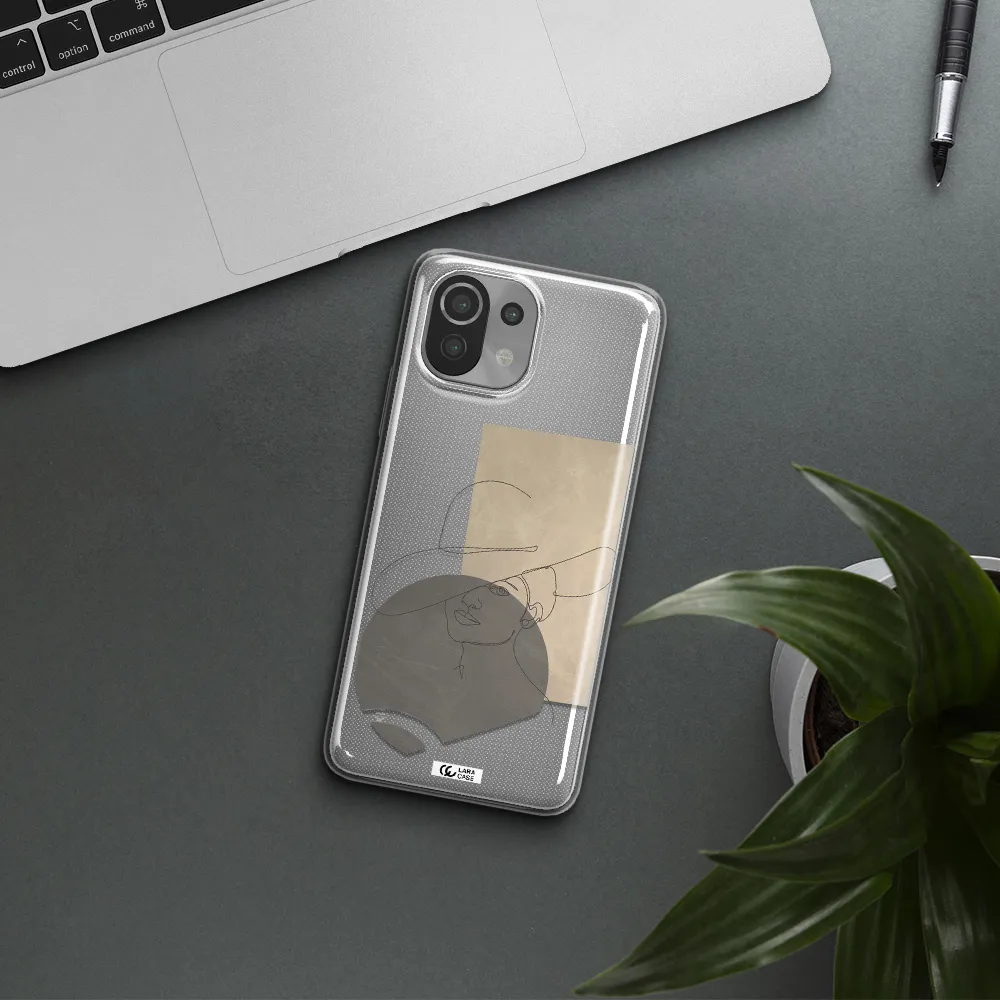 The Lady In The Hat Line Art Xiaomi Mi 11 Lite Clear TPU Case