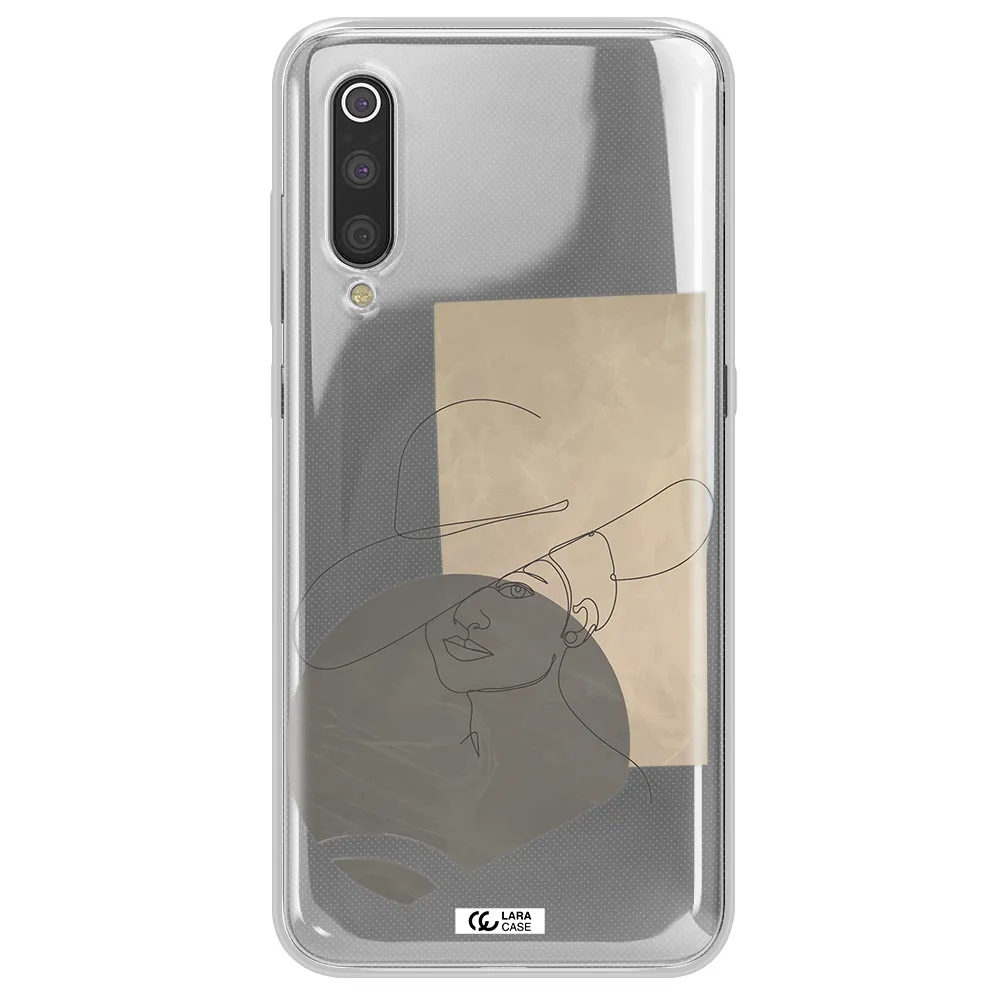 The Lady In The Hat Line Art Xiaomi Mi 9 Clear TPU Case
